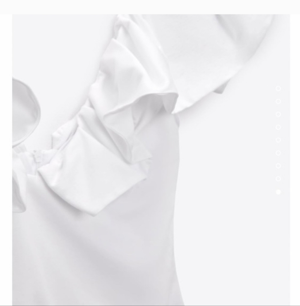 Zara White Ruffled Bodysuit - Picture 9 of 9